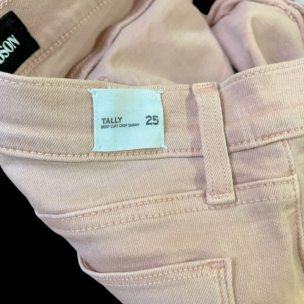 NWOT Hudson Tally Jeans Womans Sz.25‎ Dusty Rose Crop Skinny Raw Hem